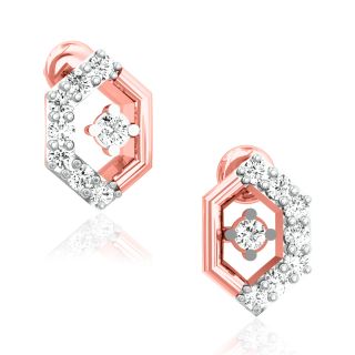 Olivia Hexagon Diamond Studs Earrings For Her